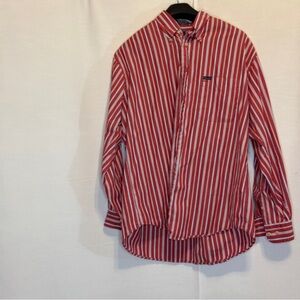 Faconnable Red and White Casual Button Down Shirt